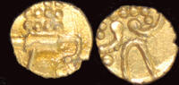 India fanam Southern India Kali/Vira Raya gold fanam Kamataka mint -