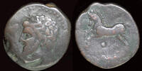 Numidia Kingdom AE28 Numidia KIngdom Massinissa or Micipsa AE28 horse galloping left -