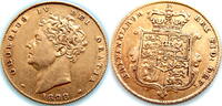    GREAT BRITAIN: GEORGE IV HALF SOVEREIGN 1828: Pleasing GVF