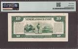 Netherlands Indies 10 Gulden 1943 Pick-114a About UNC PMG 53