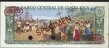 Costa Rica 5 Colones SPECIMEN With Watermark & Thread ND 1968 Pick-236as CH UNC