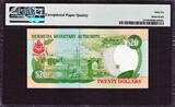 1989 Bermuda $20 QEII 1st Prefix B/1 Serial # 000179 Pick-37a GEM UNC PMG 66 EPQ