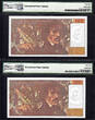 100 Francs 1990 France 2 Consecutive  Pick-154e GEM UNC PMG 65 EPQ