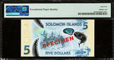 5 Dollars 2019 Solomon Islands Polymer  ND SPECIMEN Pick-38s GEM UNC PMG 65 EPQ
