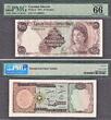 1971 Cayman Islands MATCHING LOW A/1 000018 Set $1, 5, 10, 25 GEM UNC PMG 66 EPQ