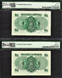 1949 Hong Kong 2 Consecutive $1 KGVI Pick-324a GEM UNC PMG 65 & 66 EPQ
