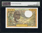1000 Francs 1961 West African States / Niger  ND Pick-603Hn GEM UNC PMG 66 EPQ