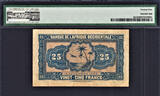 25 Francs 1942 French West Africa  WITHOUT Serial Pick-30c VF PMG 25