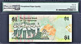 2008 $ 2008 Bahamas $1 Solid Serial 1000000 (One Million) Pick-71 GEM UNC PMG 66 EPQ