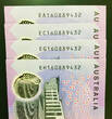 2016 Australia NEW Polymer 4 X $5 MATCHING Serial UNC