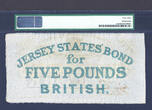 UK (Great Britain) 5 Pounds 1840 Jersey  ND Remainder Pick-A1r Ch UNC PMG 63 RARE !