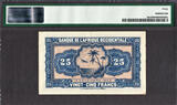 25 Francs 1942 French West Africa  WITHOUT Serial Pick-30c Extremely Fine PMG 40