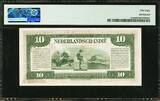 10 Gulden 1943 Netherlands Indies  Pick-114a About UNC PMG 58