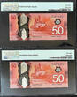 Canada Polymer 2 CONSECUTIVE $50 Wilkins/Macklem GME BC-72c S GEM UNC PMG 68 EPQ