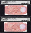 India 1985-90 Rs 20 SAME Prefix SOLID 38S 222222 & 333333 GEM UNC PMG 65-66 EPQ