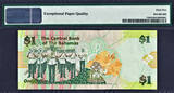 2008 $ 2008 Bahamas $1 LOW Serial 000008 Pick-71 GEM UNC PMG 65 EPQ