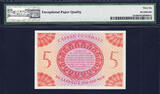 5 Francs 1944 French Equatorial Africa  Pick-15a GEM UNC PMG 66 EPQ HIGHEST GRADE