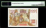 100 Francs 1953 France  Pick-128e About UNC PMG 53 EPQ