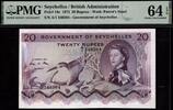 Seychelles 20 Rupees Seychelles QEII Pick-16c Ch UNC PMG 64 EPQ -