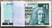 India Pound 2001 Scotland One  HOLY Serial Starting with 786 Pick-351e GEM UNC