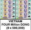 Vietnam Vietnam Polymer 4 Million Dong (8 x 500,000) With C.O.A UNC Ship From CANADA -