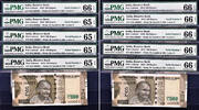 500 Rupees 2016 India 10 X  LOW Serial 000001 to 000010 GEM UNC PMG 65, 66 EPQ
