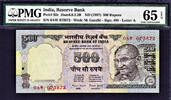 500 Rupees 1997 India  ND Pick-92c GEM UNC PMG 65 EPQ