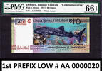 40 Francs Djibouti Commemorative LOW Serial AA 0000020 GEM UNC PMG 66 EPQ -