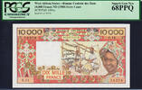 10,000 Francs West African States, Ivory Coast 1980 P-109Ac GEM UNC PCGS 68 PPQ -
