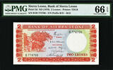 2 Leones Sierra Leone ND Pick-2d GEM UNC PMG 66 EPQ -