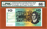 1968 Australia $10 Phillips/Randall Pick-40c Gem UNC PMG 66 EPQ Finest Graded
