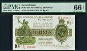UK (Great Britain) 10 Shillings Great Britain KGV ND Pick-358 GEM UNC PMG 66 EPQ -
