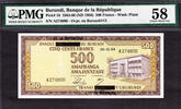 500 Francs Burundi 1964-66 ND Pick-18 About UNC PMG 58 -