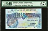 UK (Great Britain) 10 Pounds Guernsey ND Pick-50b SUPERB GEM UNC PMG 67 EPQ -