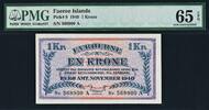 Krone Faeroe Islands One Pick-9 GEM UNC PMG 65 EPQ -