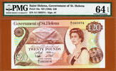 20 Pounds St. Helena Prefx A/1 Pick-10a Ch UNC PMG 64 EPQ -