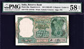 India 5 Rupees India 1962-67 P C Bhattacharya Letter A Pick-36a About UNC PMG 58 EPQ -