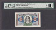 Spain 2 Pesetas Spain Pick-95 GEM UNC PMG 66 EPQ -