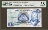 UK (Great Britain) 5 Pounds Scotland Pick-112f About UNC PMG 58 -