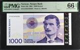 Norway Norway 1000 Kroner 2001 Pick-52a GEM UNC PMG 66 EPQ -