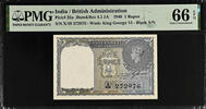India British India One Rupee 1940 Without Staple Holes Pick-25a GEM UNC PMG 66 EPQ -