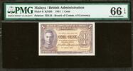 Malaya Malaya - British Administration 1941 KGVI One Cent Pick-6 GEM UNC PMG 66 EPQ -