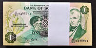 UK (Great Britain) Pound Scotland One BUNDLE 100 CONSECUTIVE Pick-111f GEM UNC -