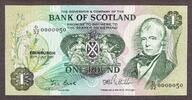 Scotland Scotland One Pound 30.7.1981 LOW Serial 0000050 Pick-111e Crisp UNC -