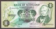 Scotland Scotland One Pound 30.7.1981 LOW Serial 0000051 Pick-111e Crisp UNC -