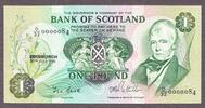 Scotland Scotland One Pound 30.7.1981 LOW Serial 0000084 Pick-111e Crisp UNC -