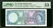 Fiji Fiji 5/- Shillings QEII 1965 Pick-51e AUNC PMG 53 EPQ -