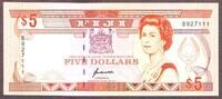 Fiji Fiji $5 QEII ND (1992) Serial # 927111 Pick-93a Crisp UNC -