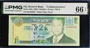 Fiji Fiji $2 Commemorative 2000 FANCY Serial 2K - 888555 Pick-102a GEM UNC PMG 66 EPQ -