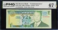 Fiji Fiji $2 Commemorative 2000 Serial 2K - 888666 Pick-102a SUP GEM UNC PMG 67 EPQ -